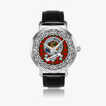 Maxwell Scottish Clan Tartan Crest Badge Silver Automatic Watch Size 46mm