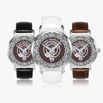 Bethune Clan Tartan Crest Badge Silver Automatic Watch Size 46mm