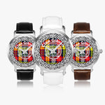 Scottish Gibson Clan Tartan Crest Badge Silver Automatic Watch Size 46mm