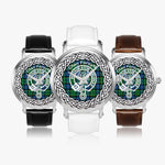 Scottish Forsyth Clan Tartan Crest Badge Silver Automatic Watch Size 46mm