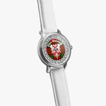 Scottish Maxwell Clan Scottish Clan Tartan Crest Badge Silver Automatic Watch Size 46mm