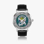 Douglas Scottish Clan Tartan Crest Badge Silver Automatic Watch Size 46mm