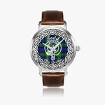 Todd Scottish Clan Tartan Crest Badge Silver Automatic Watch Size 46mm