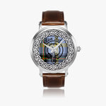 Scottish Bell Clan Tartan Crest Badge Silver Automatic Watch Size 46mm