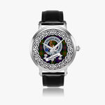 Chalmers Scottish Clan Tartan Crest Badge Silver Automatic Watch Size 46mm