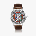 Maclean Scottish Clan Tartan Crest Badge Silver Automatic Watch Size 46mm