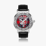 Scottish Fraser Clan Tartan Crest Badge Silver Automatic Watch Size 46mm