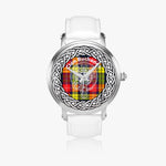Scottish Buchanan Clan Tartan Crest Badge Silver Automatic Watch Size 46mm