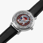 MacDuff Scottish Clan Tartan Crest Badge Silver Automatic Watch Size 46mm