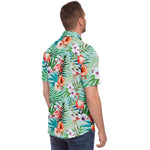Men Hawaiian Shirt Flamingo Birds and Tropical Summer Hawaiian Men Short Sleeve Shirt