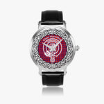 Scottish Hamilton Clan Tartan Crest Badge Silver Automatic Watch Size 46mm