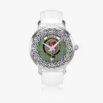 Kelly Scottish Clan Tartan Crest Badge Silver Automatic Watch Size 46mm