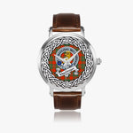 MacGregor Scottish Clan Tartan Crest Badge Silver Automatic Watch Size 46mm