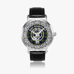 Scottish Colquhoun Clan Tartan Crest Badge Silver Automatic Watch Size 46mm