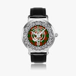Menzies Clan Tartan Crest Badge Silver Automatic Watch Size 46mm