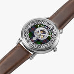 Scottish Blair Clan Tartan Crest Badge Silver Automatic Watch Size 46mm