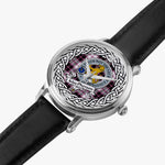 MacPherson Scottish Clan Tartan Crest Badge Silver Automatic Watch Size 46mm