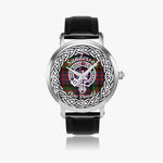 Sanderson Scottish Clan Tartan Crest Badge Silver Automatic Watch Size 46mm