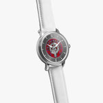 Clan Leslie Crest & Tartan Knot Sterling Silver Unisex Automatic Watch (Silver) Size 46mm