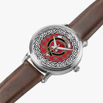Moubray Scottish Clan Tartan Crest Badge Silver Automatic Watch Size 46mm