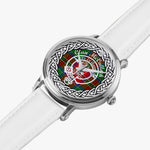 McCulloch Clan Tartan Crest Badge Silver Automatic Watch Size 46mm
