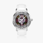 McGill Scottish Clan Tartan Crest Badge Silver Automatic Watch Size 46mm