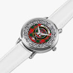 Dalzell Scottish Clan Tartan Crest Badge Silver Automatic Watch Size 46mm