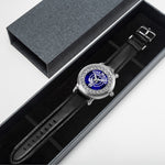 Scottish MacKay Clan Tartan Crest Badge Silver Automatic Watch Size 46mm