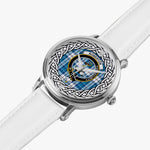 Roberton Scottish Clan Tartan Crest Badge Silver Automatic Watch Size 46mm