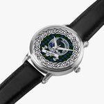 MacKie Scottish Clan Tartan Crest Badge Silver Automatic Watch Size 46mm