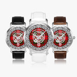 Scottish Stewart of Appin Clan Tartan Crest Badge Silver Automatic Watch Size 46mm