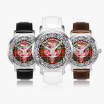 Scottish Somerville Clan Tartan Crest Badge Silver Automatic Watch Size 46mm