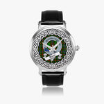 Bisset Scottish Clan Tartan Crest Badge Silver Automatic Watch Size 46mm