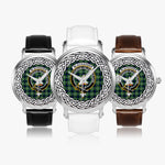 Scottish Blackadder Clan Tartan Crest Badge Silver Automatic Watch Size 46mm