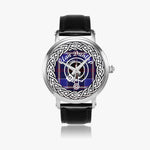 Scottish Dunlop Clan Tartan Crest Badge Silver Automatic Watch Size 46mm