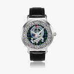 Bannerman Scottish Clan Tartan Crest Badge Silver Automatic Watch Size 46mm