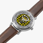 MacLeod of Lewis Scottish Clan Tartan Crest Badge Silver Automatic Watch Size 46mm