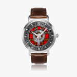 Clan Kerr Crest & Tartan Knot Sterling Silver Unisex Automatic Watch (Silver) Size 46mm