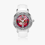 MacRae Scottish Clan Tartan Crest Badge Old Silver Automatic Watch Size 46mm