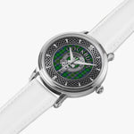 Clan Cockburn Crest & Tartan Knot Sterling Silver Unisex Automatic Watch (Silver) Size 46mm
