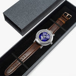 Scottish MacKay Clan Tartan Crest Badge Silver Automatic Watch Size 46mm