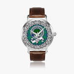 Irvine Scottish Clan Tartan Crest Badge Silver Automatic Watch Size 46mm