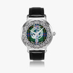 Dean Scottish Clan Tartan Crest Badge Silver Automatic Watch Size 46mm