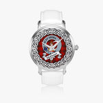 Matheson Scottish Clan Tartan Crest Badge Silver Automatic Watch Size 46mm