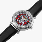 Robertson Scottish Clan Tartan Crest Badge Silver Automatic Watch Size 46mm
