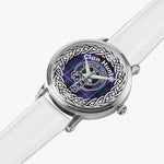 Scottish Hunter Clan Tartan Crest Badge Silver Automatic Watch Size 46mm