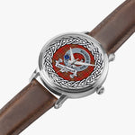 MacDougall Scottish Clan Tartan Crest Badge Silver Automatic Watch Size 46mm