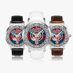 Lindsay Scottish Clan Tartan Crest Badge Old Silver Automatic Watch Size 46mm