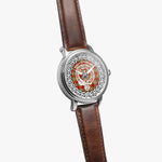 Scottish Chattan Clan Tartan Crest Badge Silver Automatic Watch Size 46mm
