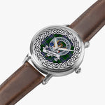 Wishart Scottish Clan Tartan Crest Badge Silver Automatic Watch Size 46mm